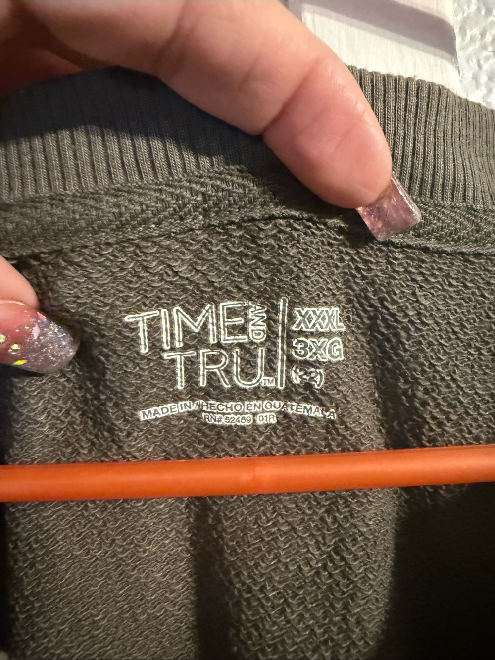 Time and Tru Women's Camouflage Crewneck Sweatshirt - Olive Green - Picture 3 of 5